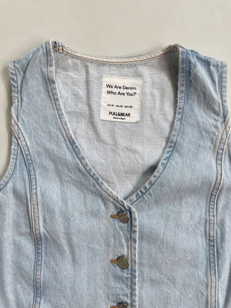 Pull & Bear Denim Waistcoat-Bust 36