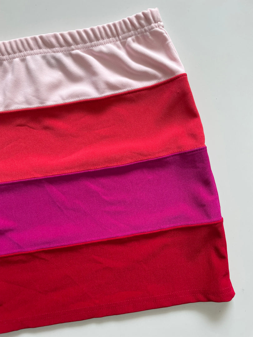 RUE21 PINK & RED SHADES SKIRT - WAIST 28 TO 30