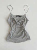Load image into Gallery viewer, Silver Shimmer Cowl Neck Sheer Top-Bust 36 to 38