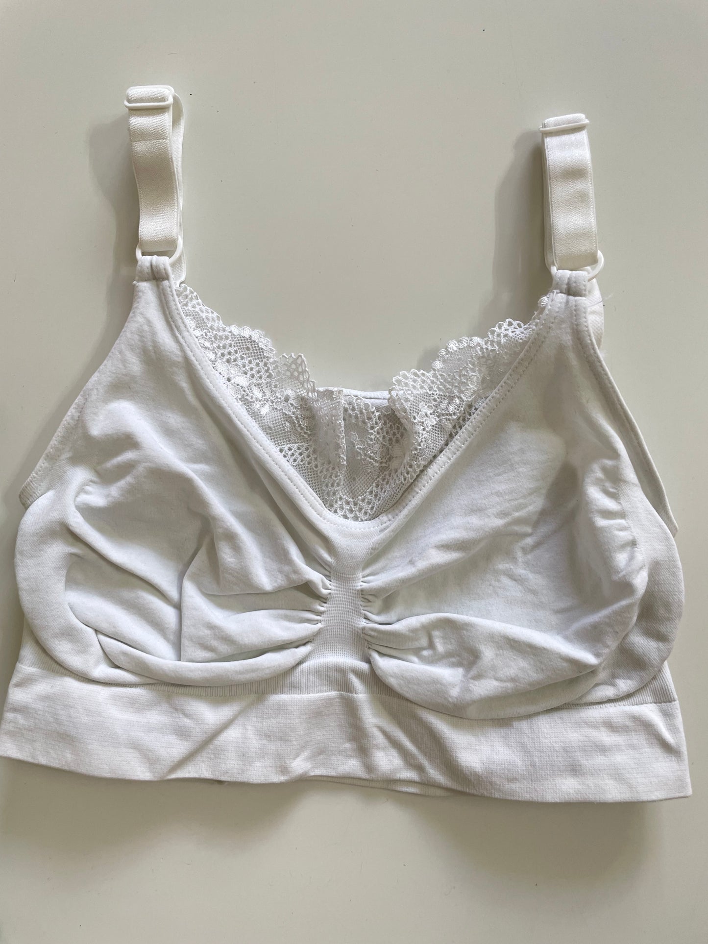 SOFT LACE WHITE SPORTS BRA - BUST 34 TO 38