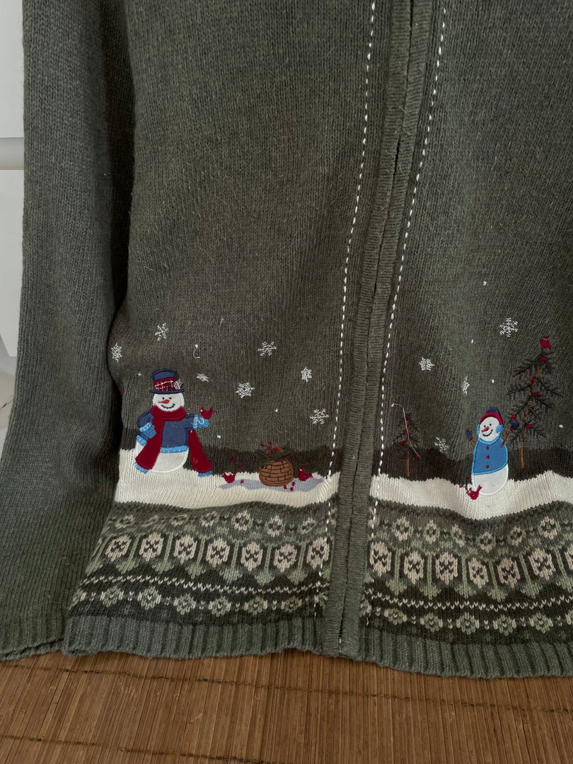 Croft & Barrow Embroidered Christmas Sweater-Bust 46