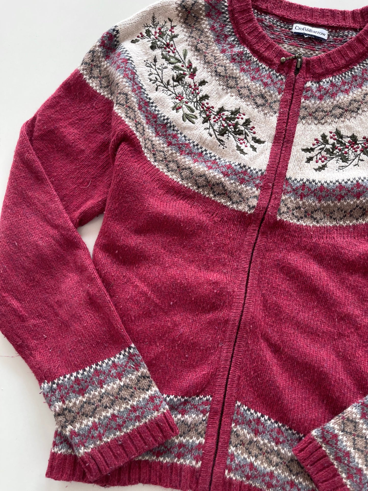 Croft&Barrow Embroidered Zipper-Bust 44