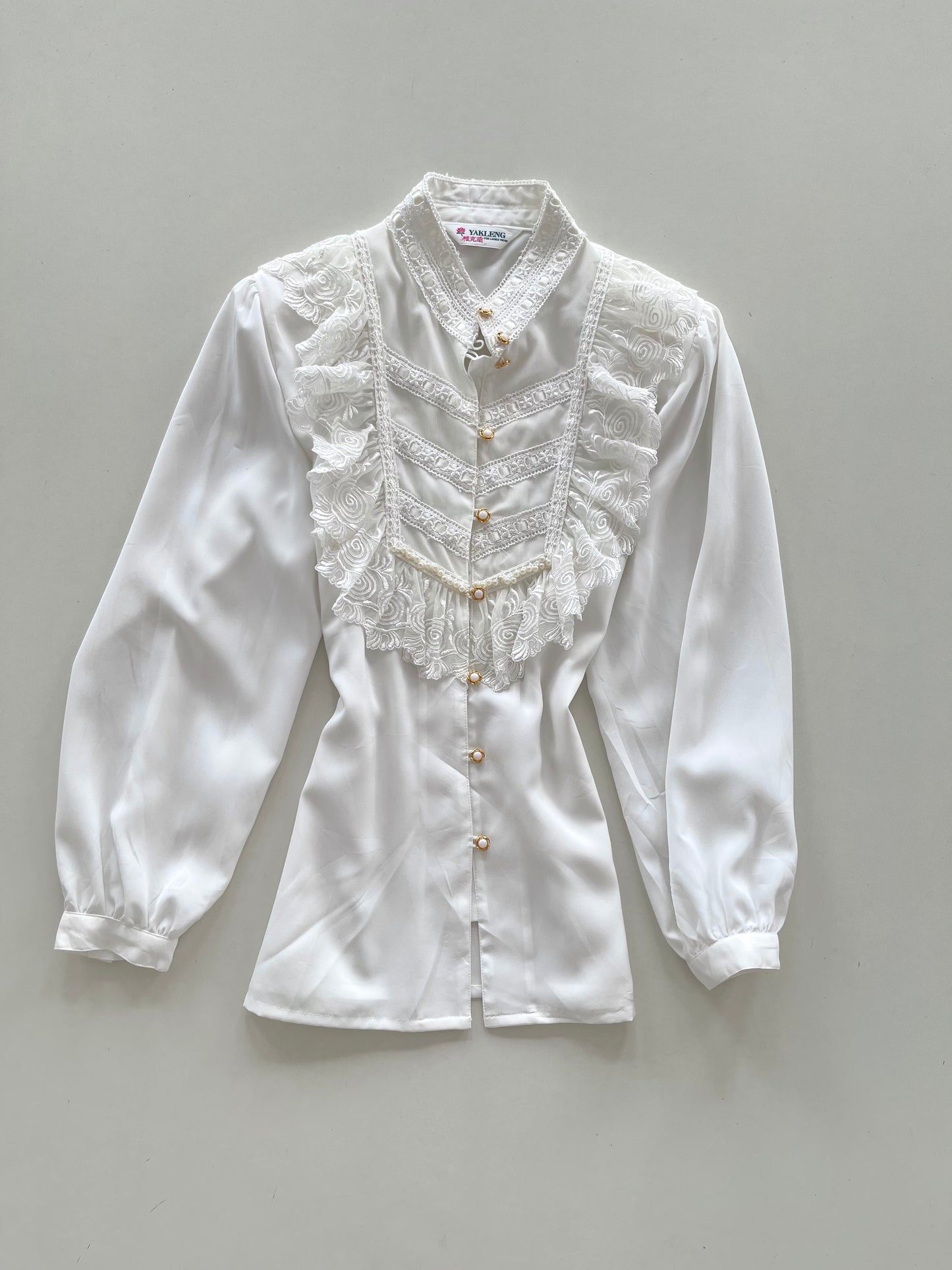 Yakleng Sheer Vintage Lace Shirt-Bust 42