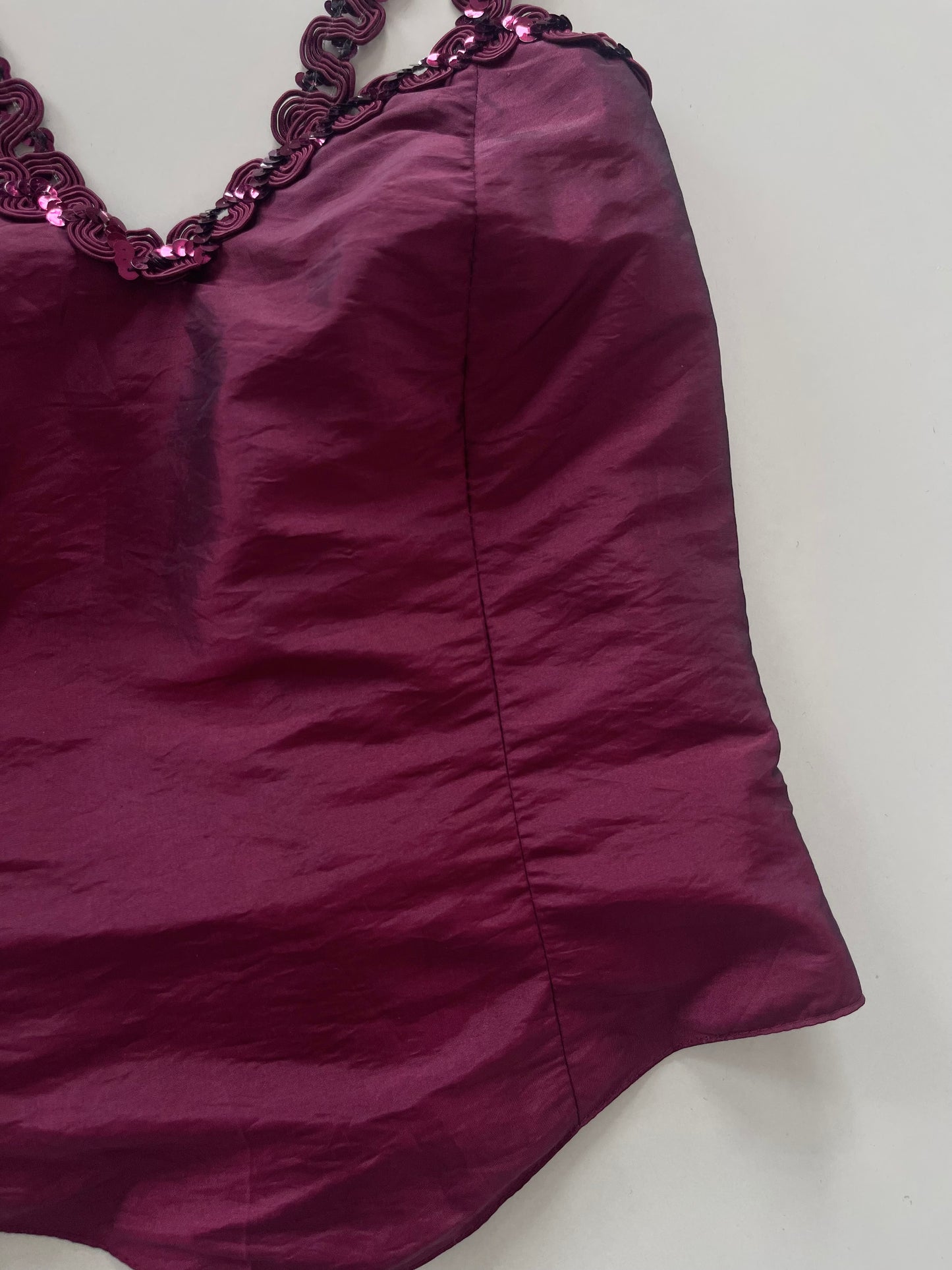 Wine Sequin Vintage Top-Bust 30 to 32