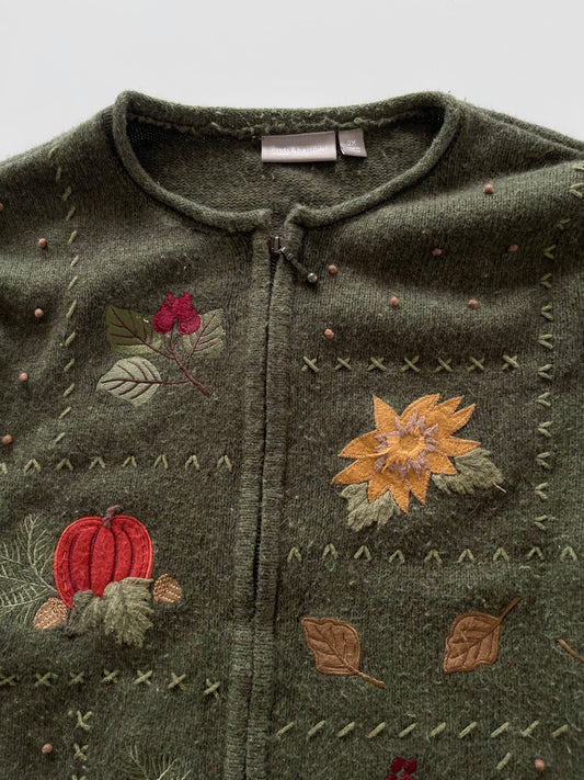 Croft&barrow Embroidered Vintage Zipper-Bust 54