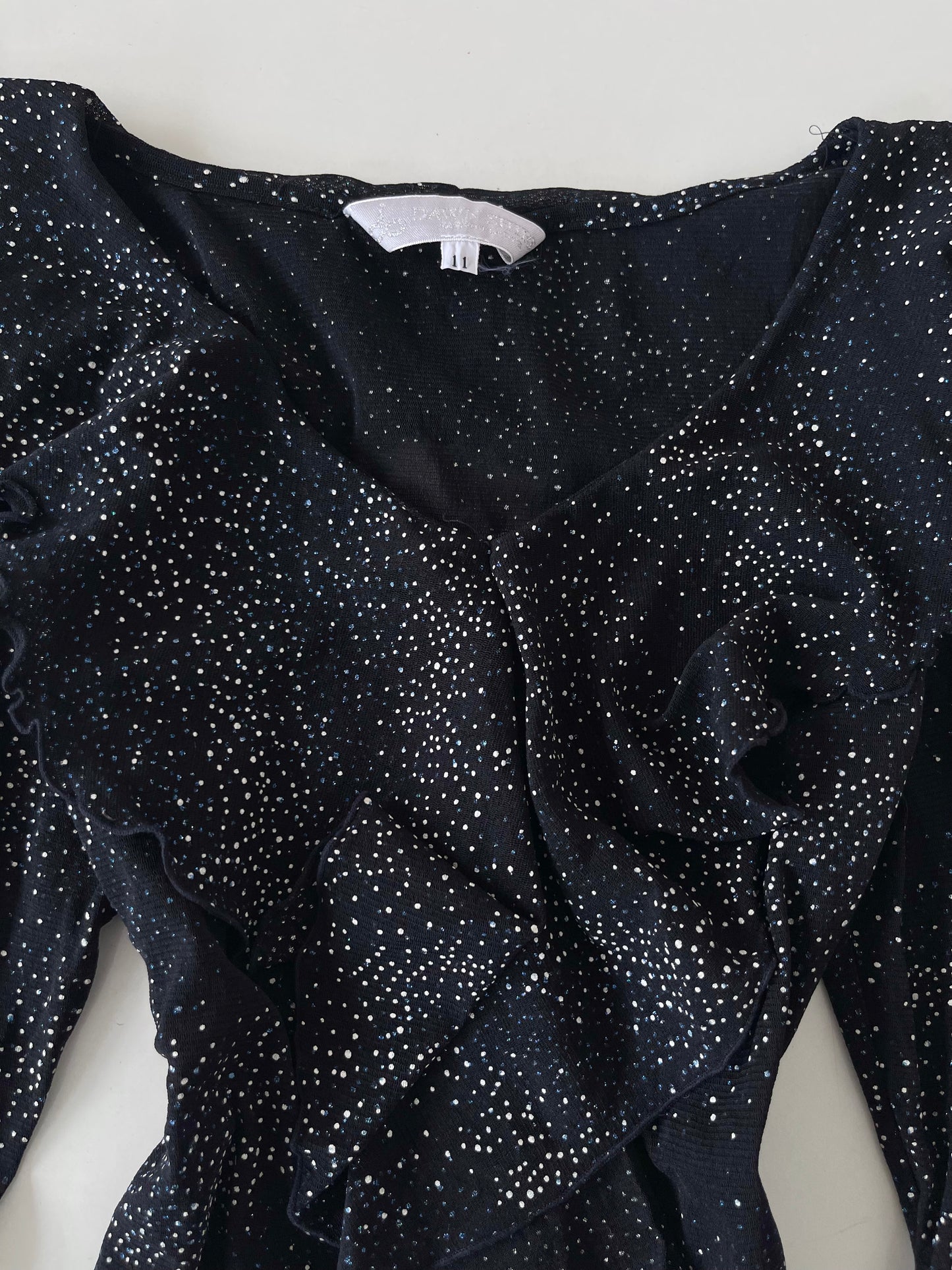 Dawn Shire Ruffle Sheer Top-Bust 38 to 40