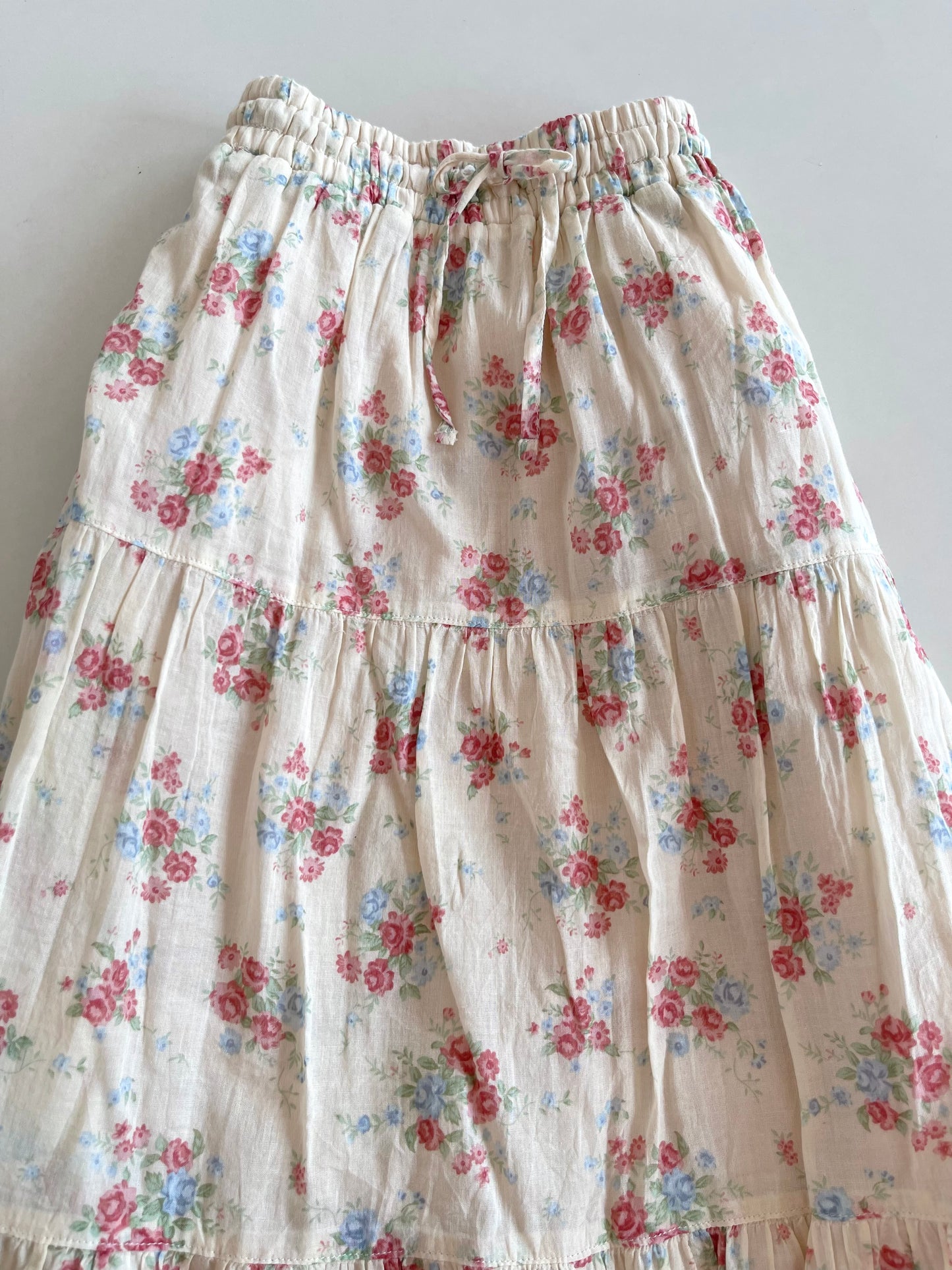 Floral Vintage 100% Cotton Skirt-Waist 28 to 34