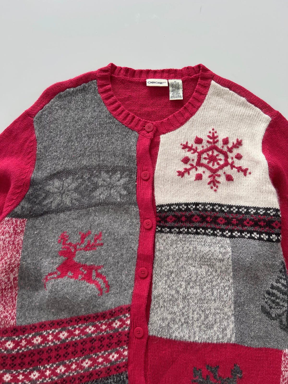 Cherokee Embroidered Christmas Cardigan Sweater-Bust 50