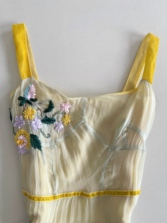 Almost Famous 100% Silk Embroidered Dress-Bust 34