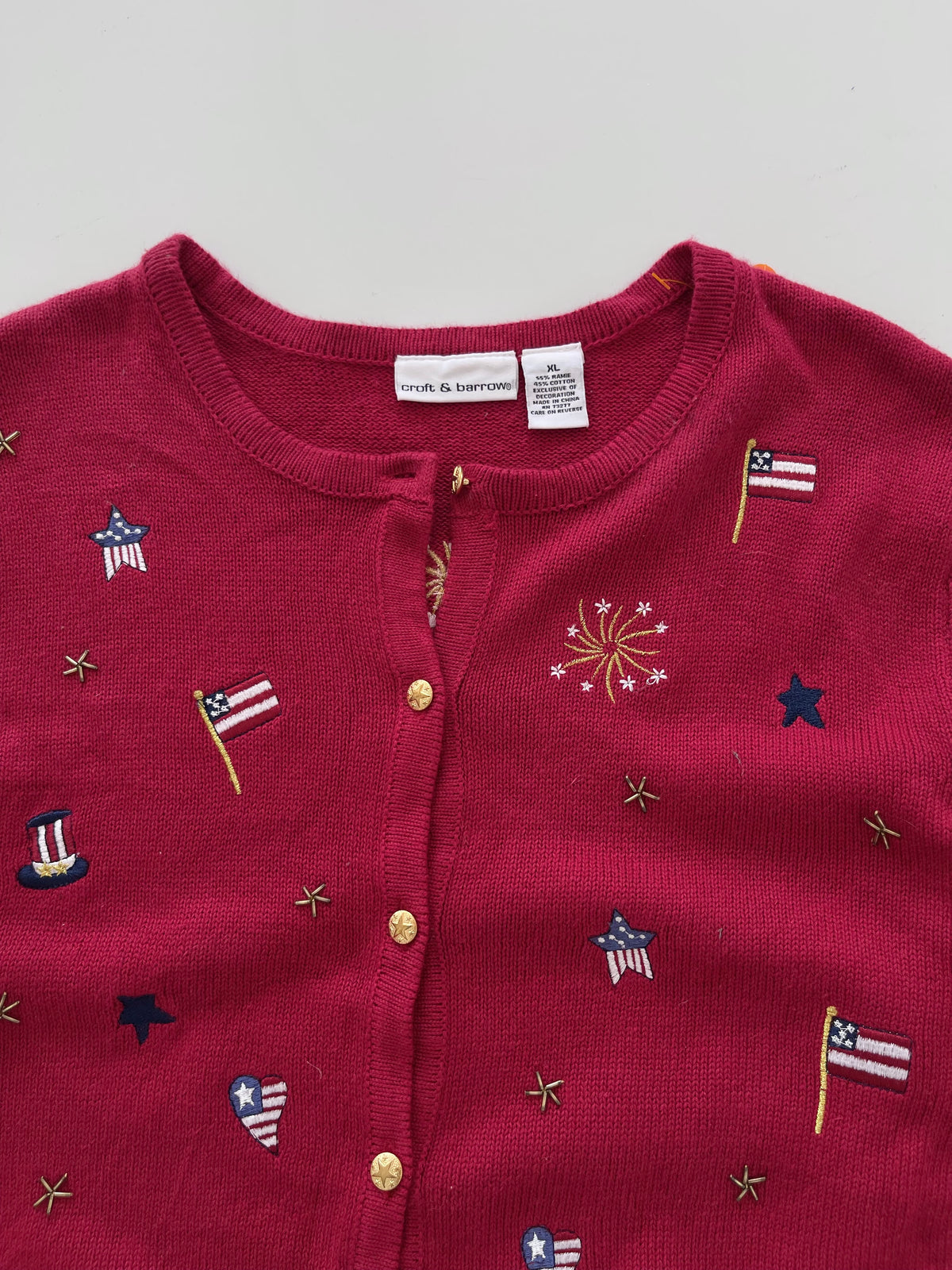 Croft&barrow Embroidered Christmas Cardigan Sweater-Bust 46