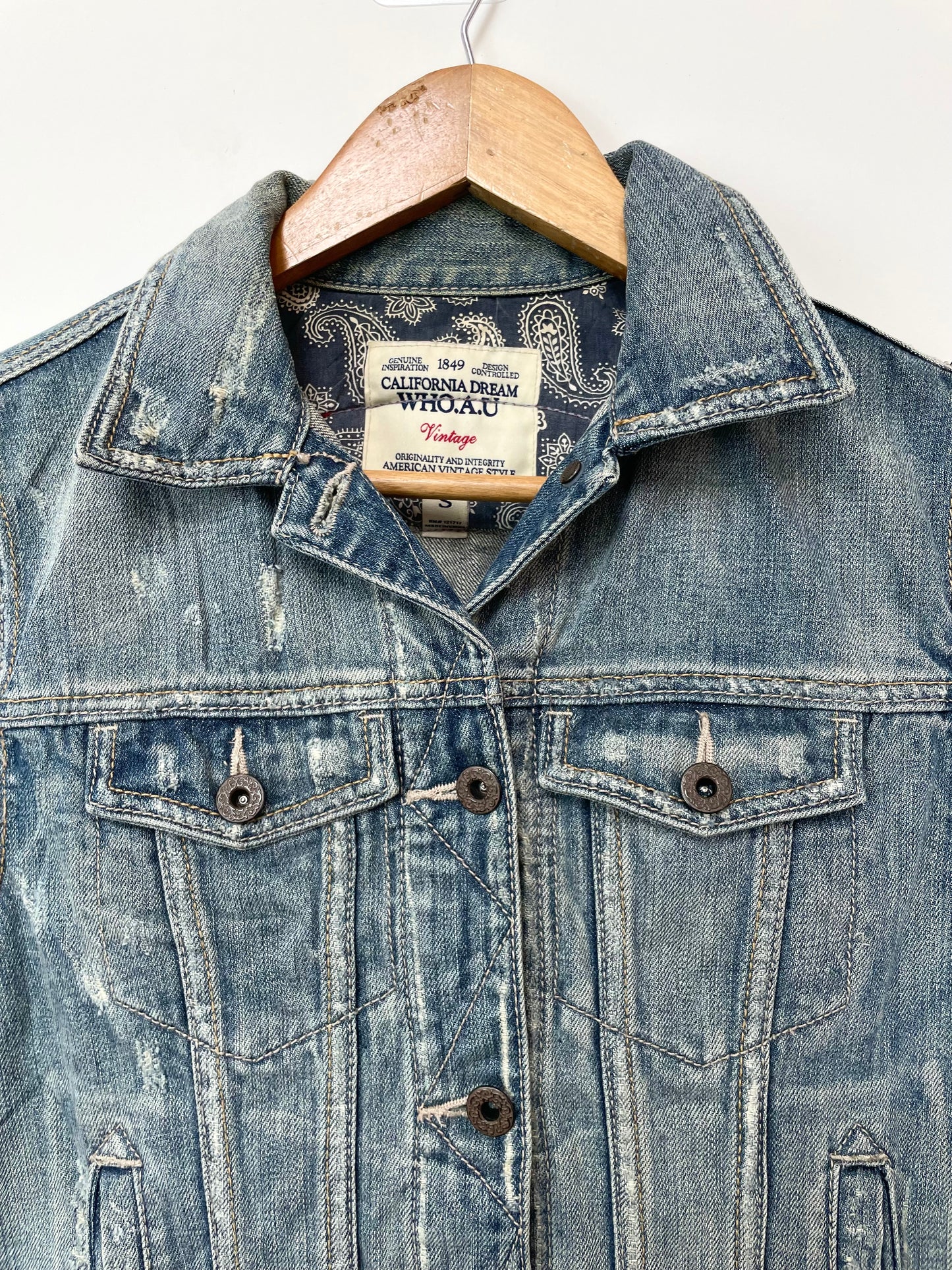California Dream Vintage Denim Vest-Bust 32