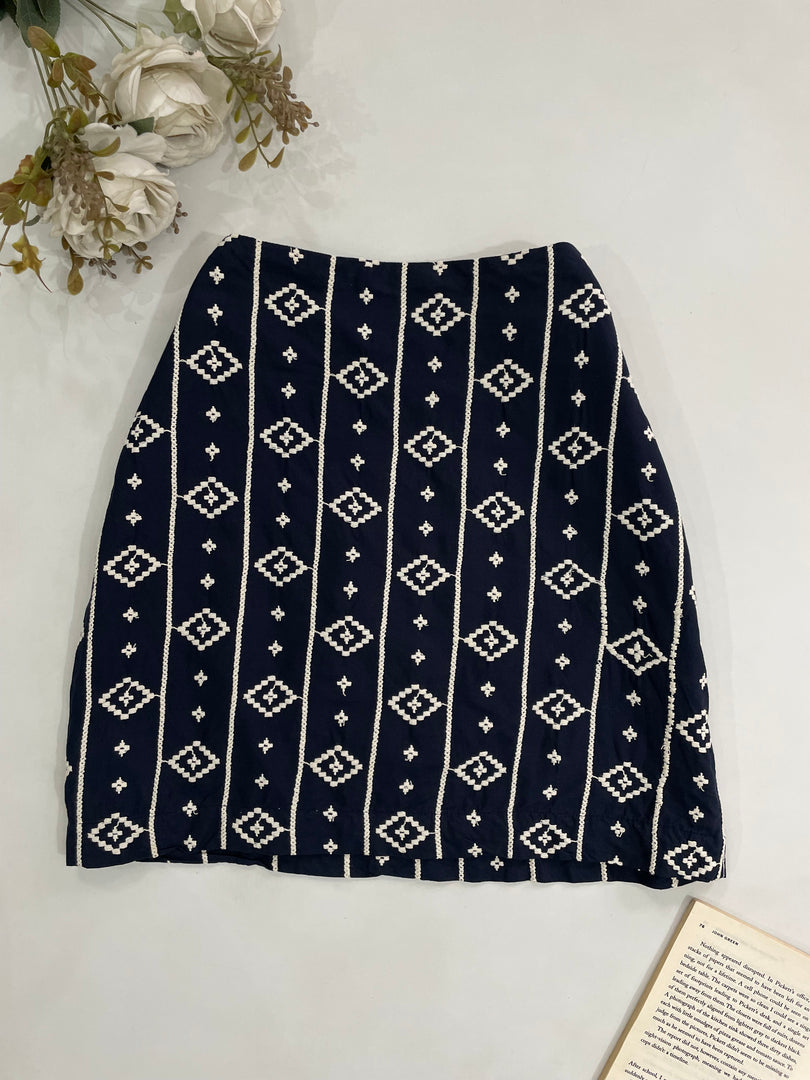 Mango Embroidered Skirt-Waist 30