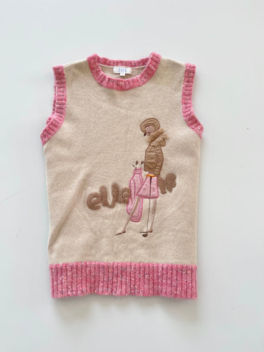 Elle Golf Embroidered Pinterest Vest Sweater-Bust 36
