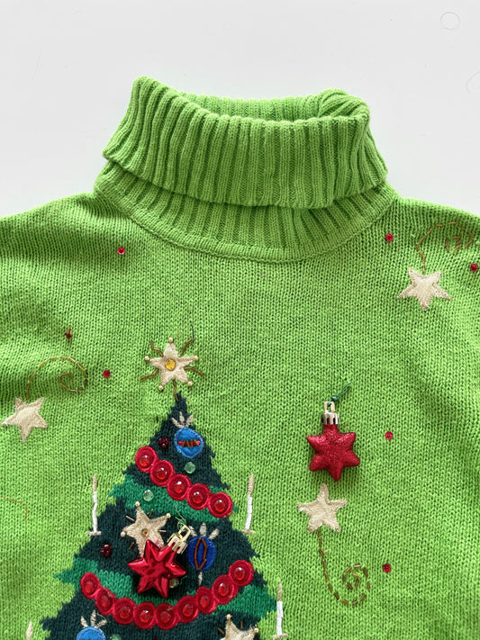Tiara International Christmas Embroidered Sweater-Bust 44