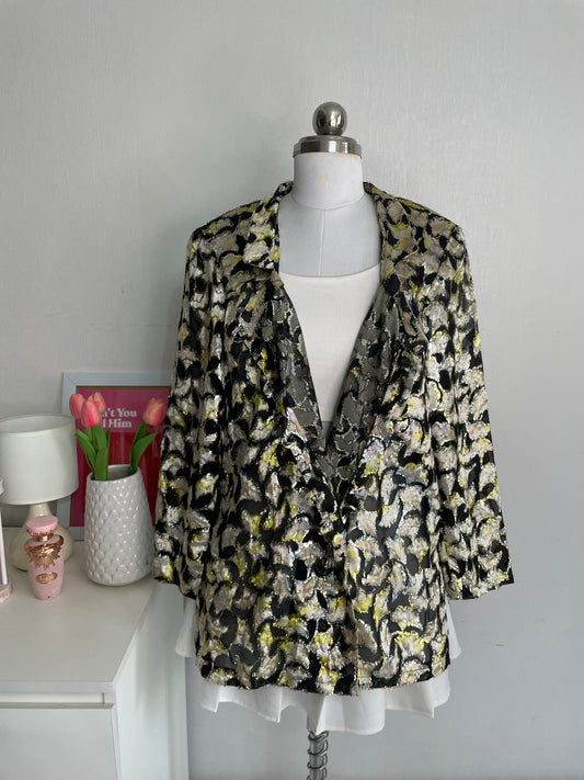 SHIMMERY BLACK BLAZER - BUST 44