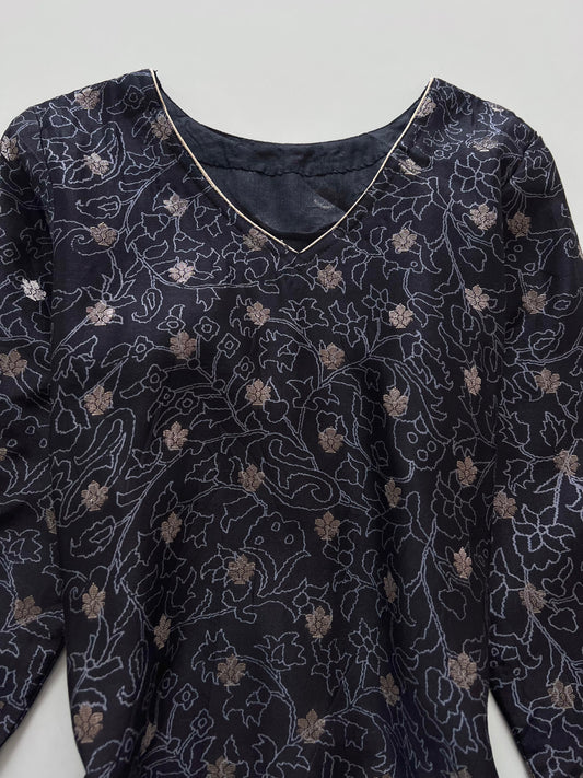 Black Paisley Kurta-Bust 38