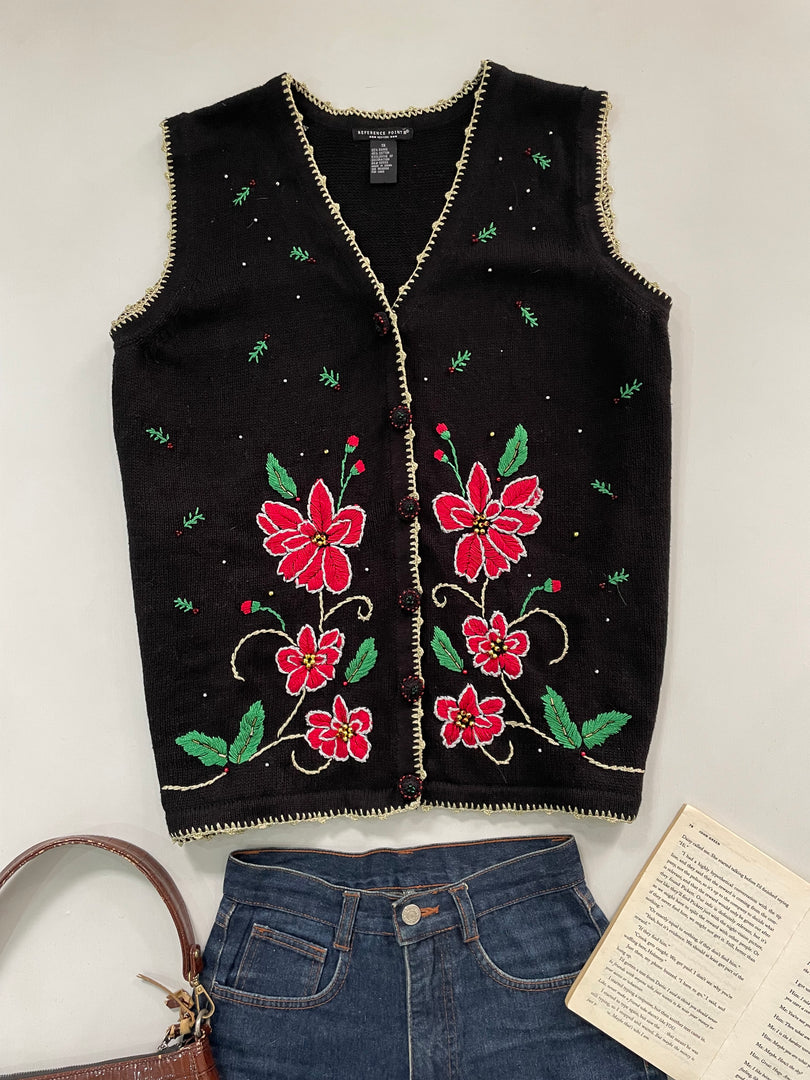 Reference Point Embroidered Sweater Vest-Bust 46