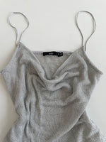 Load image into Gallery viewer, Silver Shimmer Cowl Neck Sheer Top-Bust 36 to 38