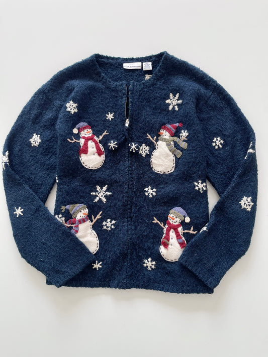 Croft&barrow Embroidered Christmas Zip Up Sweater-Bust 46