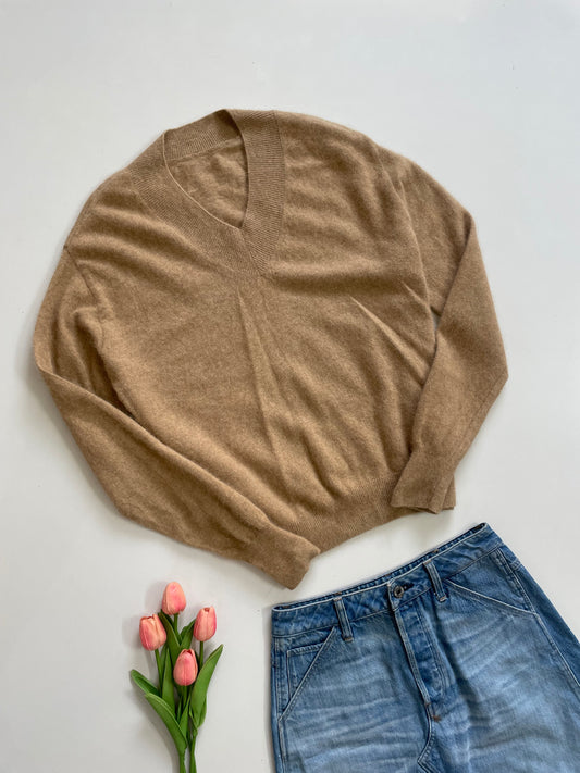 ALMOND ANGORA WOOL SWEATER BUST- 44 to 50