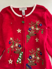 Tiara Embroidered Christmas Sweater-Bust 42