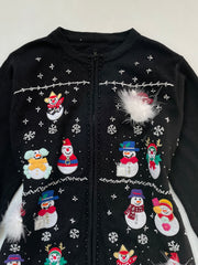 Embroidered Christmas Sweater-Bust 44
