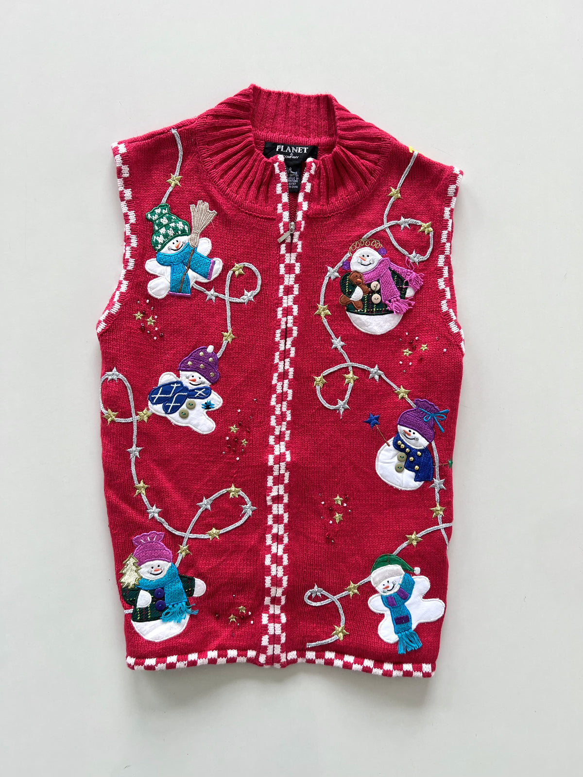 Planet & Company Christmas Embroidered Vest Sweater-Bust 38