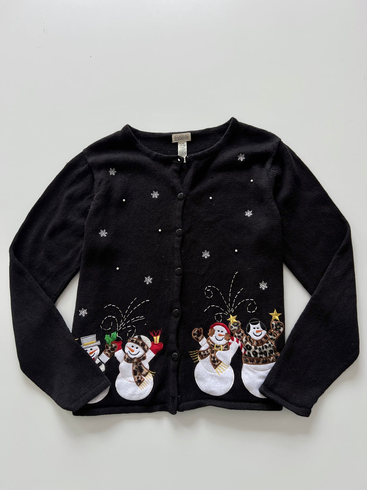 Classic Elements Christmas Embroidered Cardigan Sweater-Bust 46