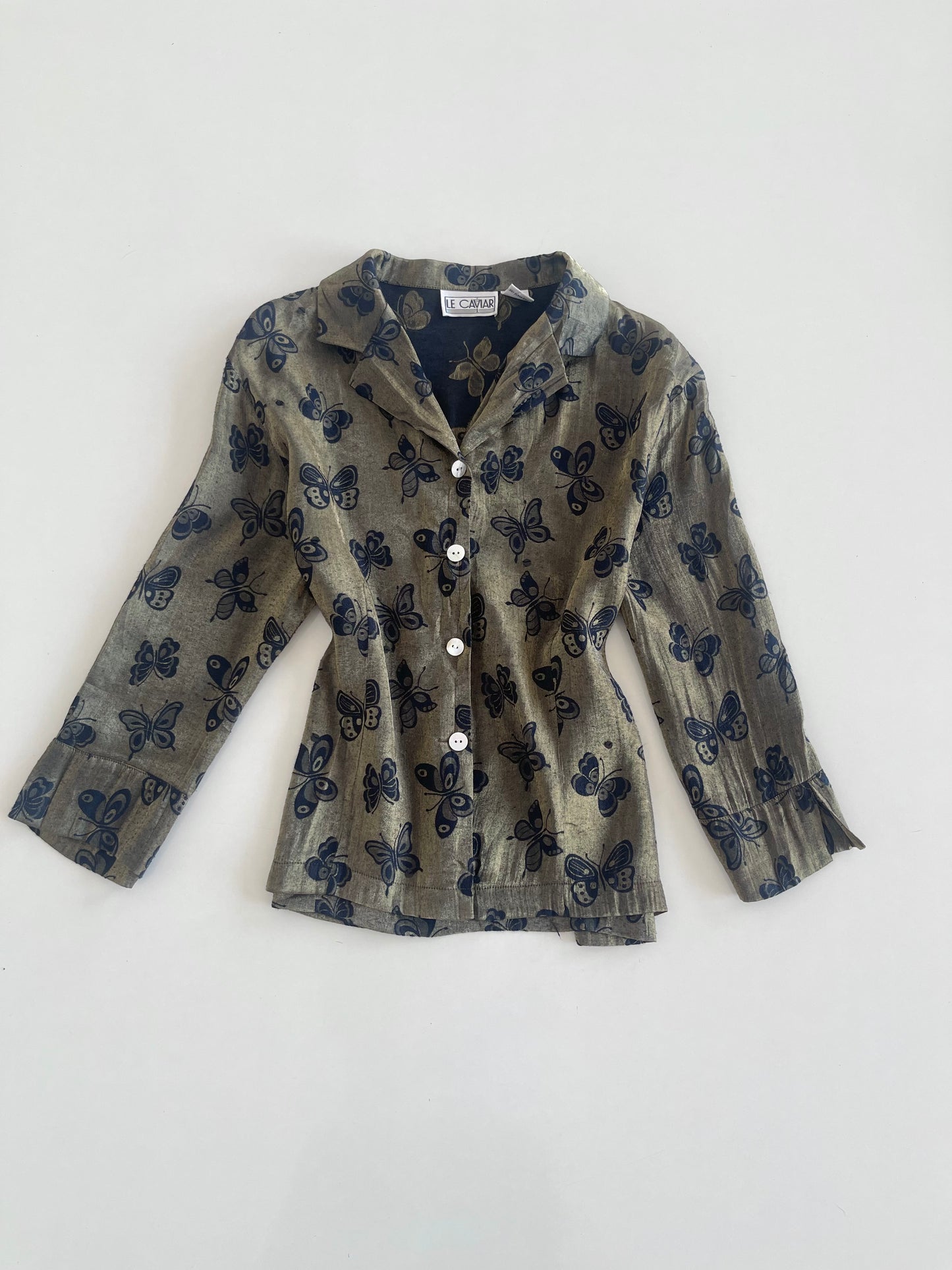 Le Caviar Organza Jacquard Shirt  -Bust 42