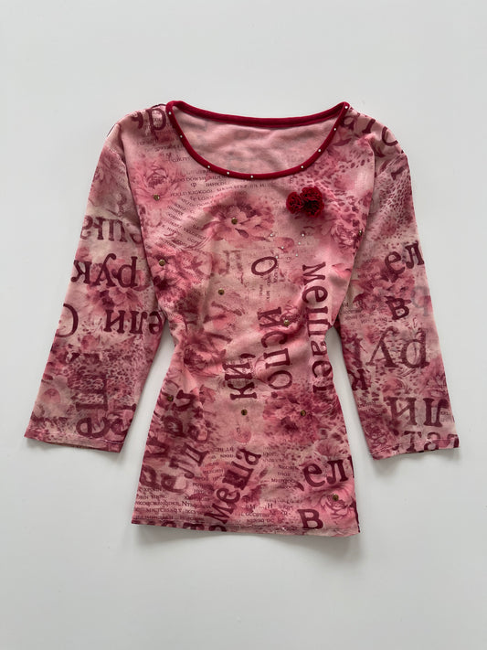 Y2k Pink Top-Bust 44 to 46