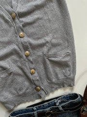 Grey Heart Soft Sweater Vest - Bust 38 to 40