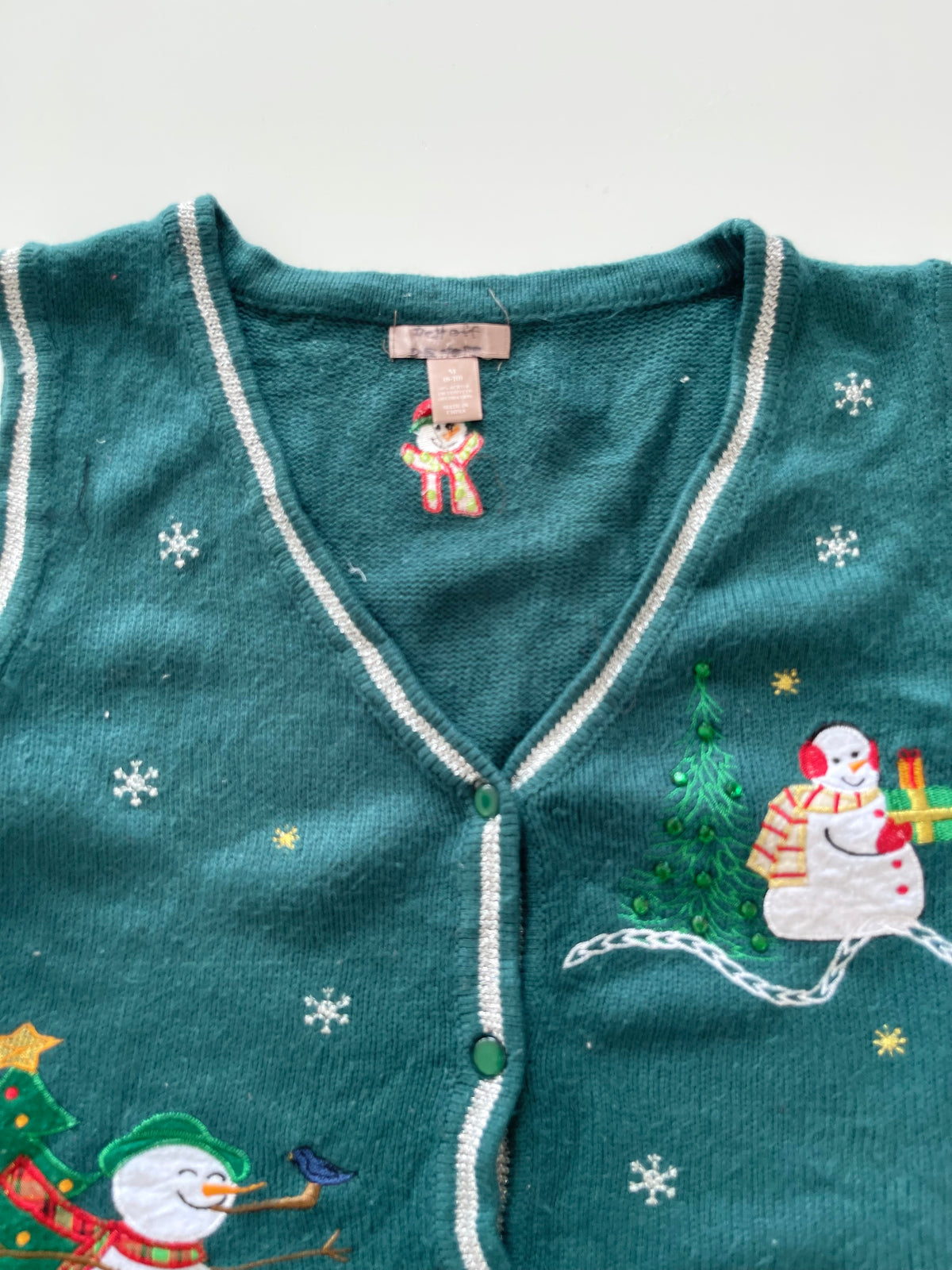 Dettoff Embroidered Christmas Vest Sweater-Bust 42