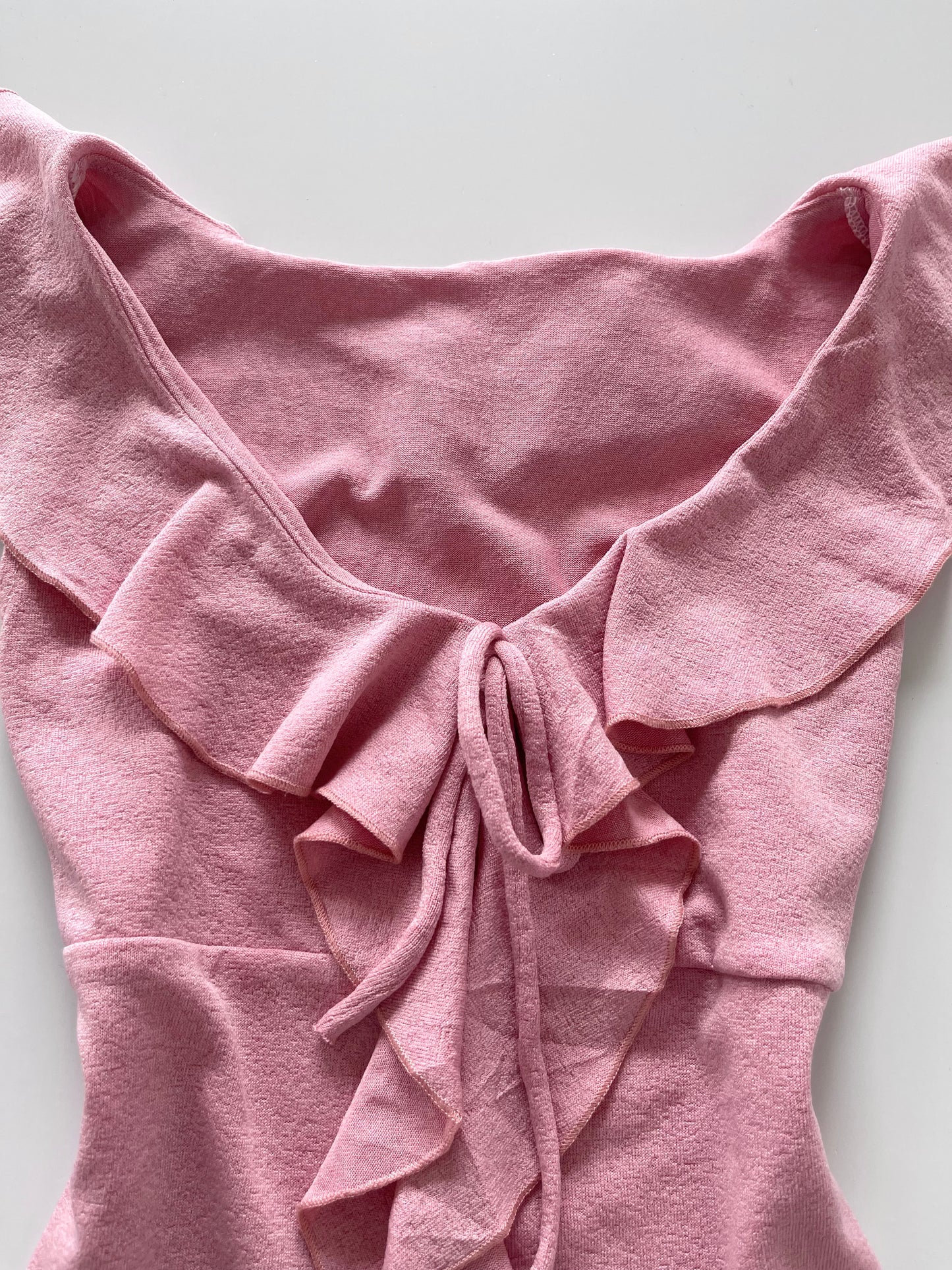 Bubblegum Ruffle Top-Bust 34 to 36