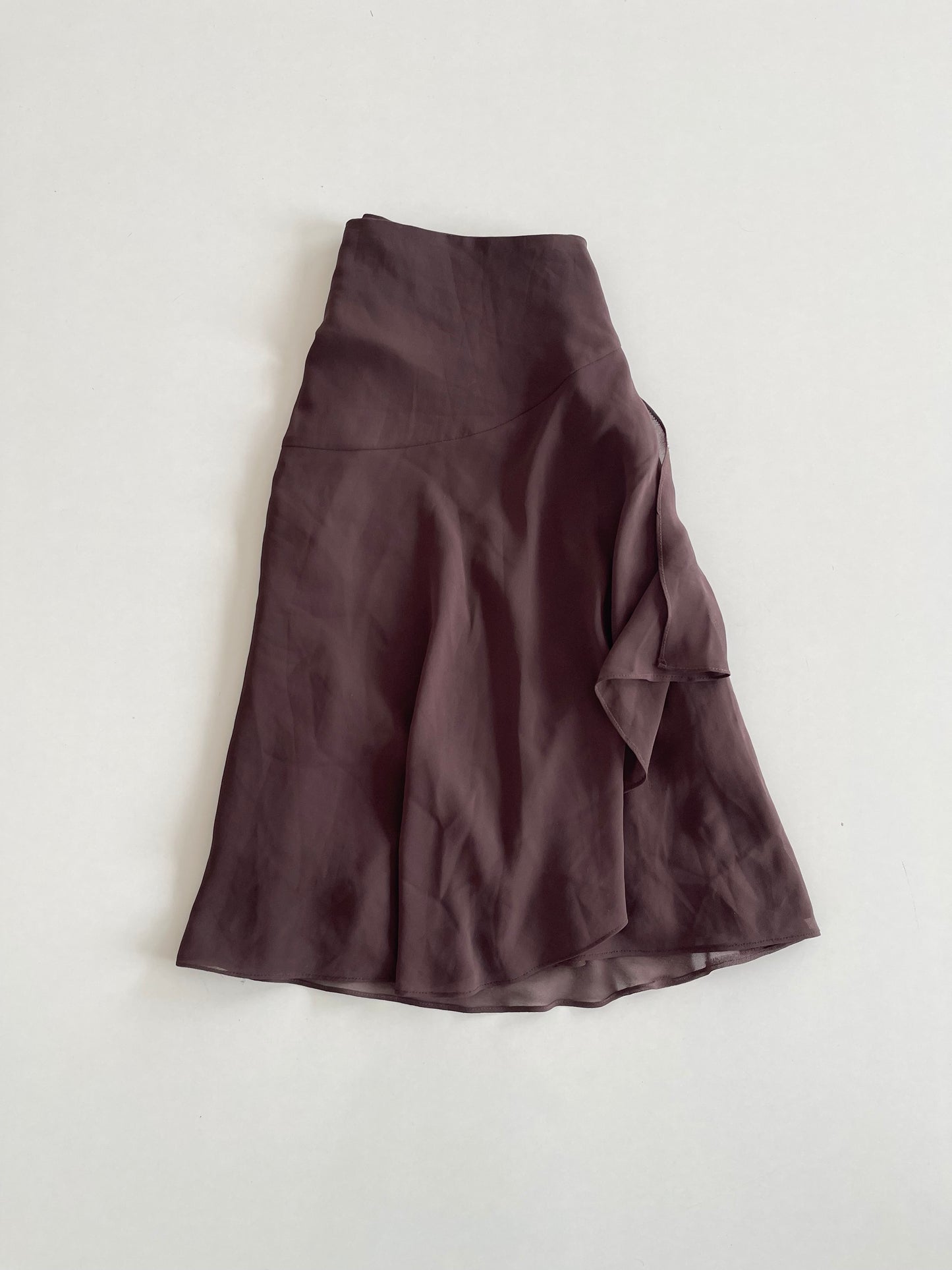 Ruffle Brown Skirt-Waist 28