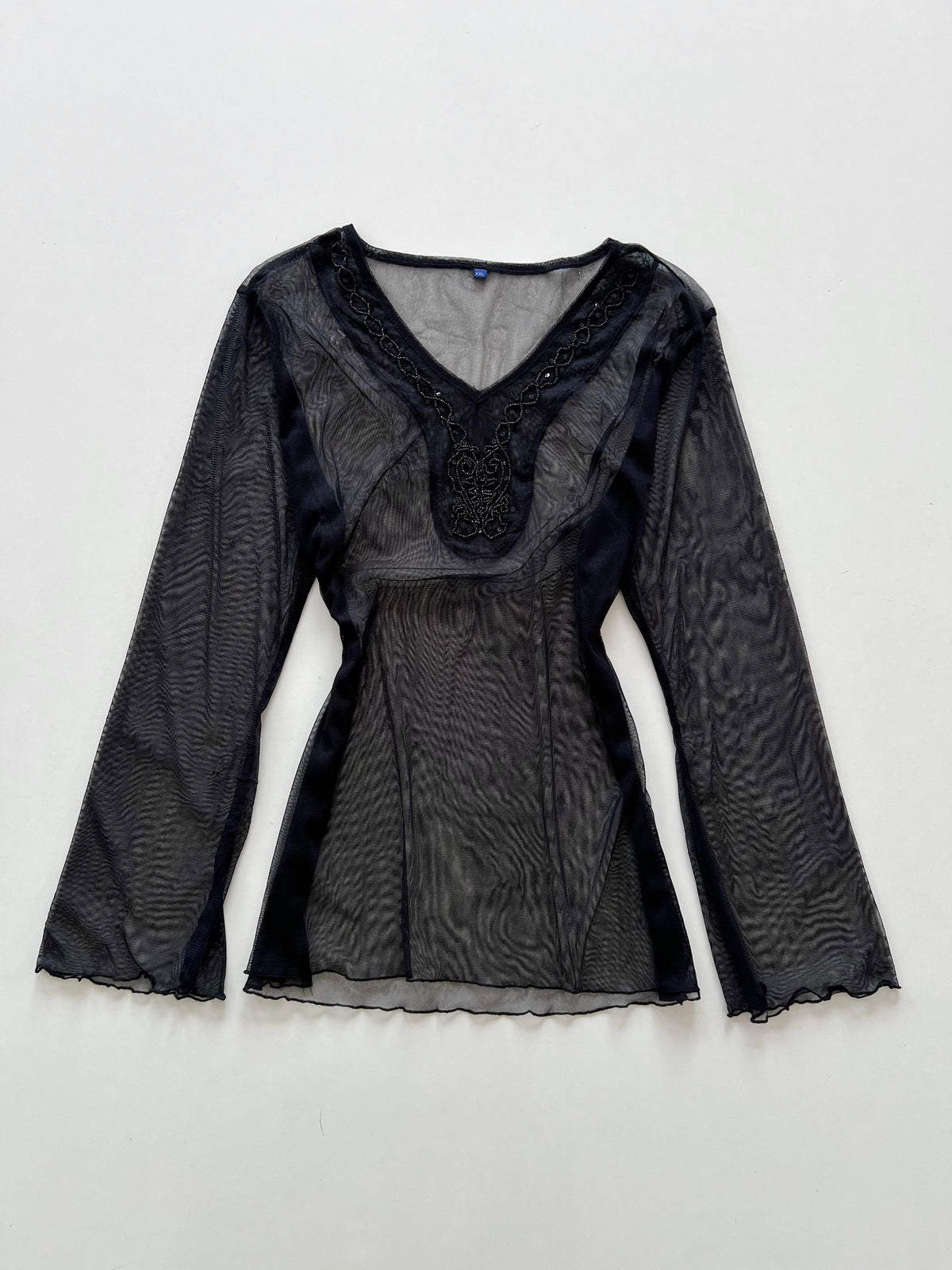 Vintage Sheer Embroidered Top-Bust 36 to 38