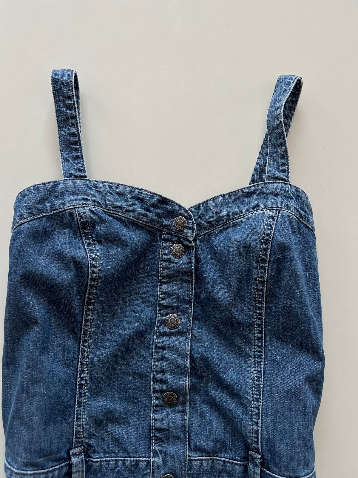 Sweetheart Neck Denim Dress-Bust 36