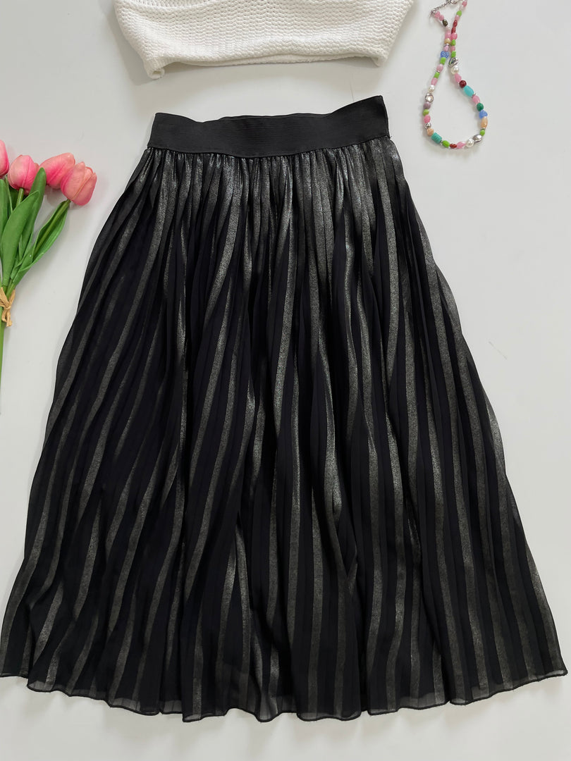 Shimmer Pleated Long Skirt-Waist 24 to 28