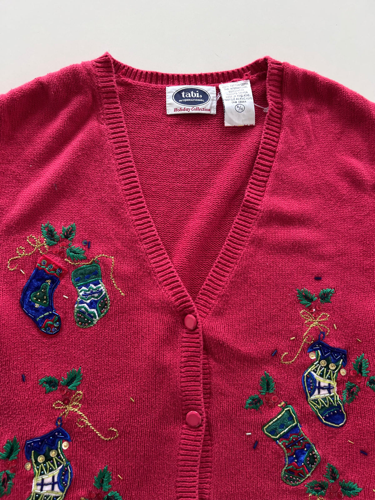 Tabi International Christmas Embroidered Vest Sweater-Bust 50