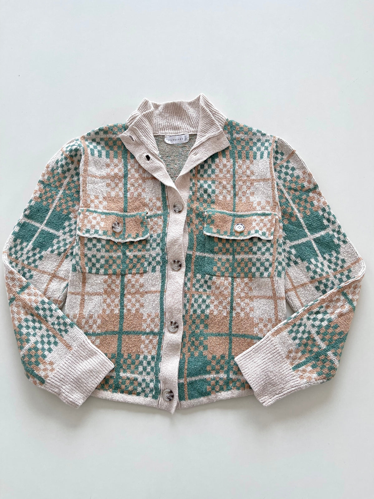 Retrology Chunky Pinterest Cardigan Sweater-Bust 42