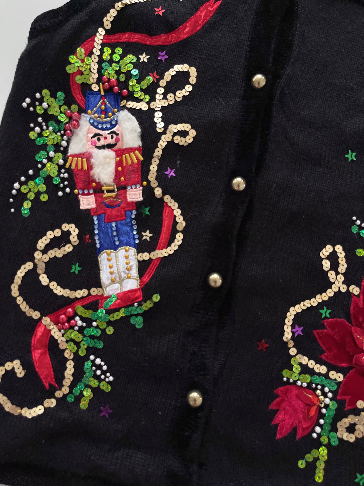 Lisa International Embroidered Christmas Vest Sweater-Bust 44