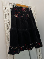 Vintage Embroidered Corduroy Skirt-Waist 30