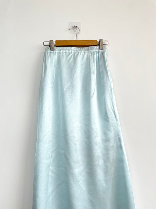 Baby Blue Satin Skirt-Waist 26 to 28