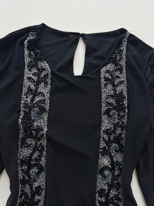 Vintage Embroidered Silk Top-Bust 38 to 40
