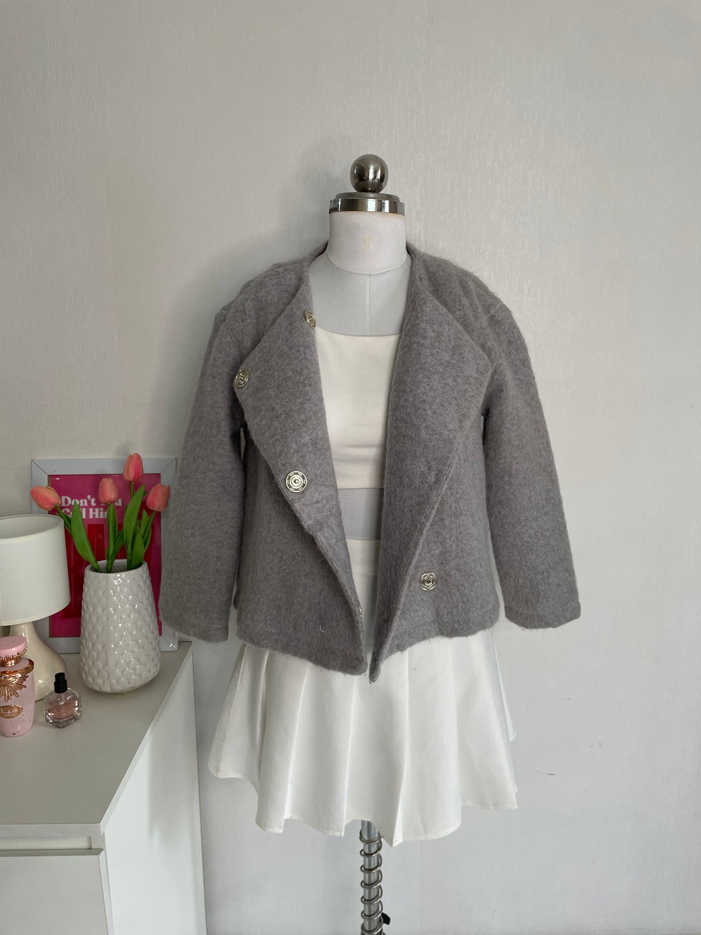 DAZZLE GREY TWEED BLAZER- BUST 36