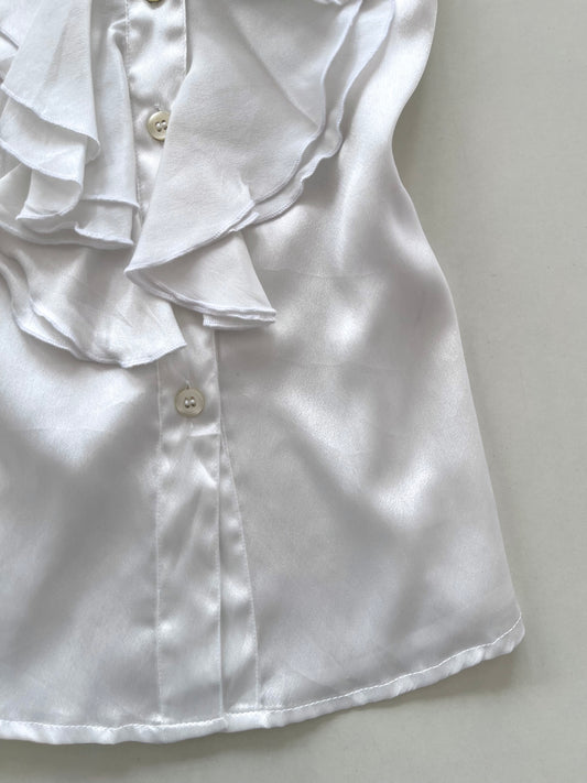 Satin Ruffle Vintage Shirt-Bust 36