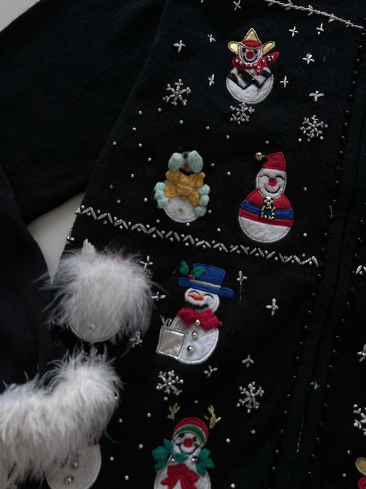 BPDesign Embroidered Christmas Zipper Sweater-Bust 46