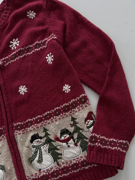 Croft&Barrow Embroidered Christmas Zipper Sweater-Bust 44