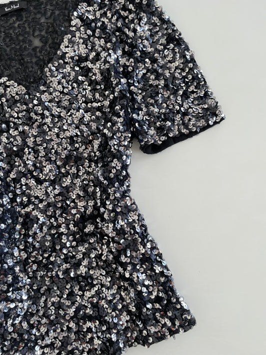 Vera Mont Sheer Sequin Top-Bust 40 to 42