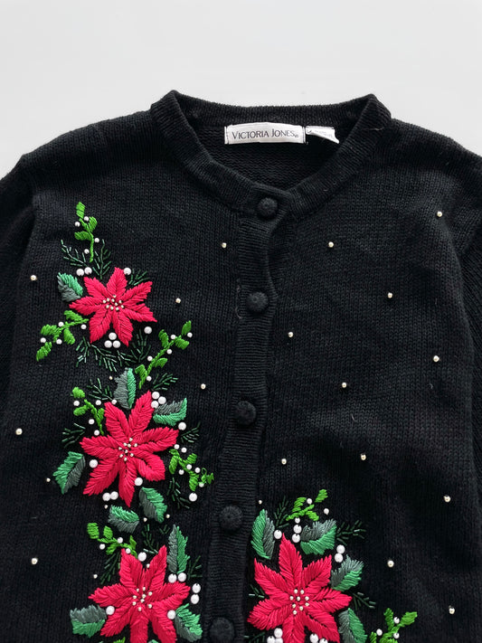 Victoria Jones Embroidered Cardigan Sweater-Bust 42