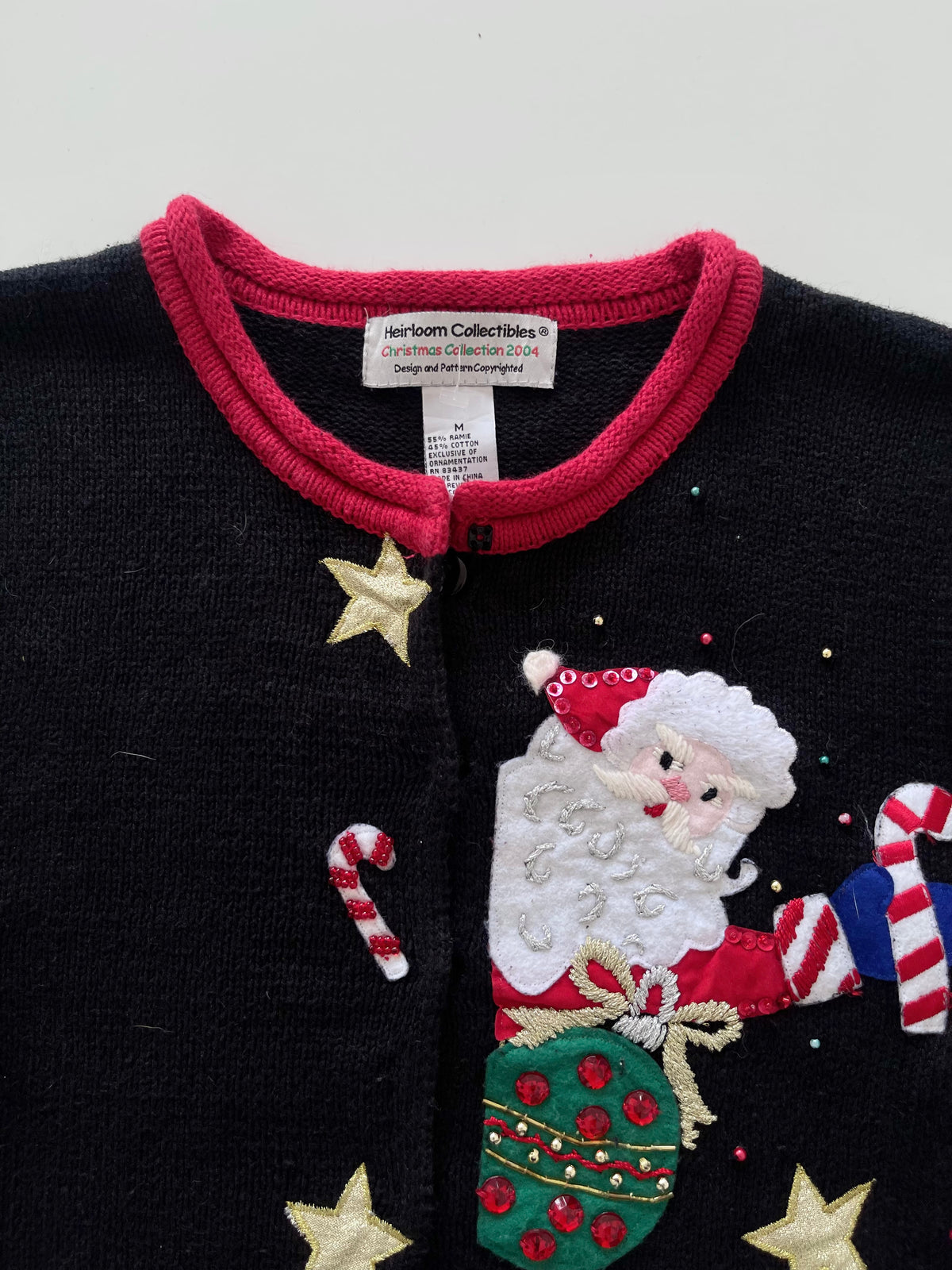 Heirloom Collectibles Embroidered Christmas Cardigan Sweater-Bust 48